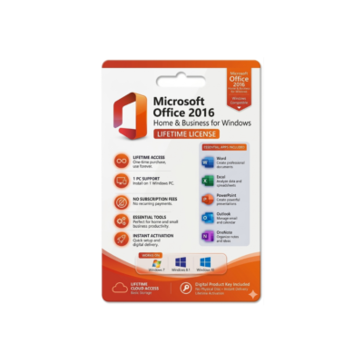 Microsoft Office 2016 Home & Business for Windows – Genuine Product Key