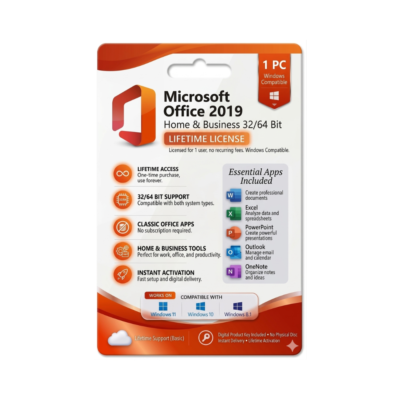 Microsoft Office 2019 Home & Business 32/64 Bit – Instant Digital Delivery
